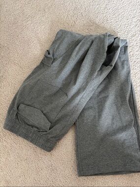 Gray Knit Wide-Leg Pants for Women - Comfortable Casual Style